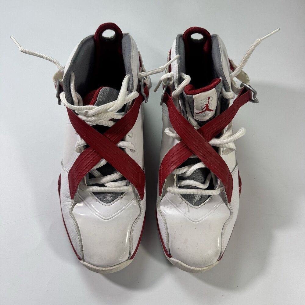 Nike Air Jordan 8.0 Retro White Varsity Red Sneakers Men Size 10.5 - 467807-101